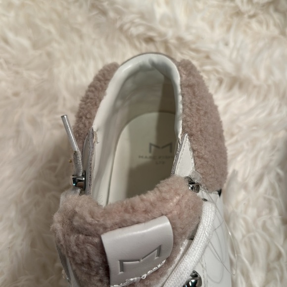 Marc Fisher LTD sneakers white with faux fur size 8M - Picture 6 of 8
